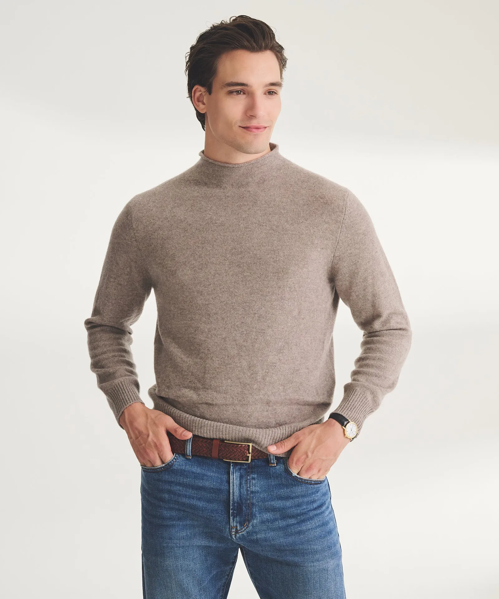 Lightweight Cashmere Rollneck