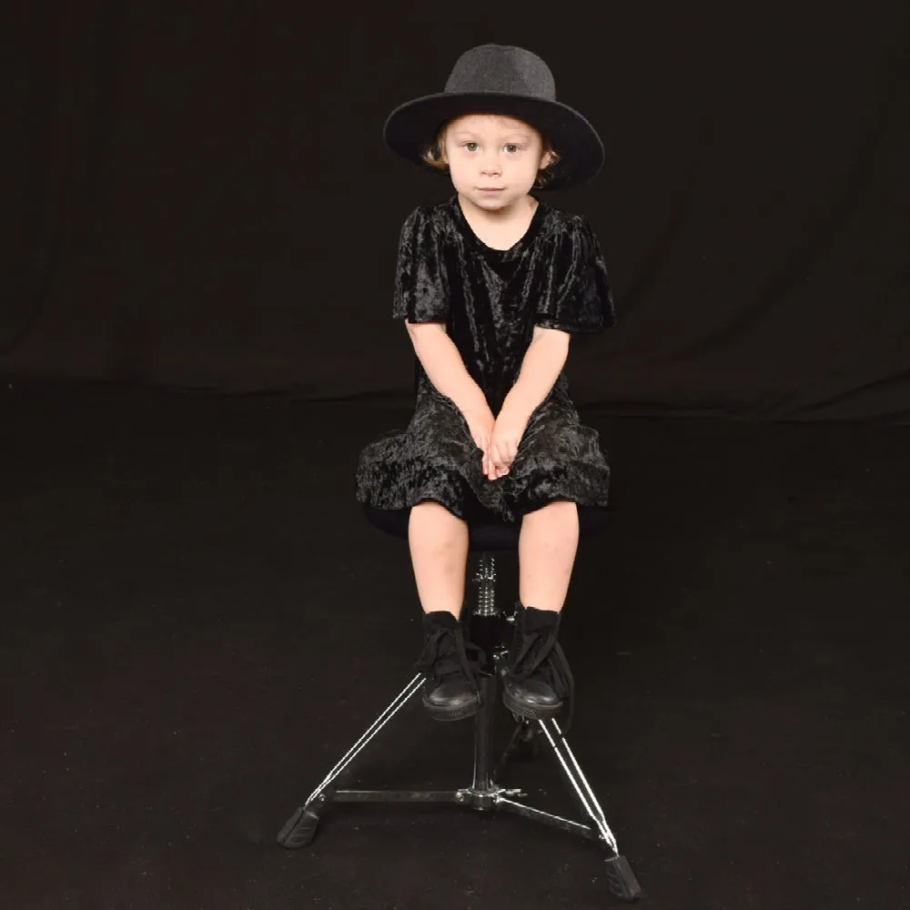 Little Lords Black Velvet Party Dress