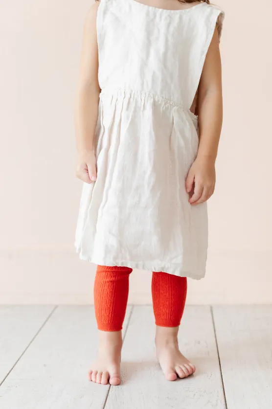 Little Stocking Co  | Footless Cable Knit Tights ~ Poppy