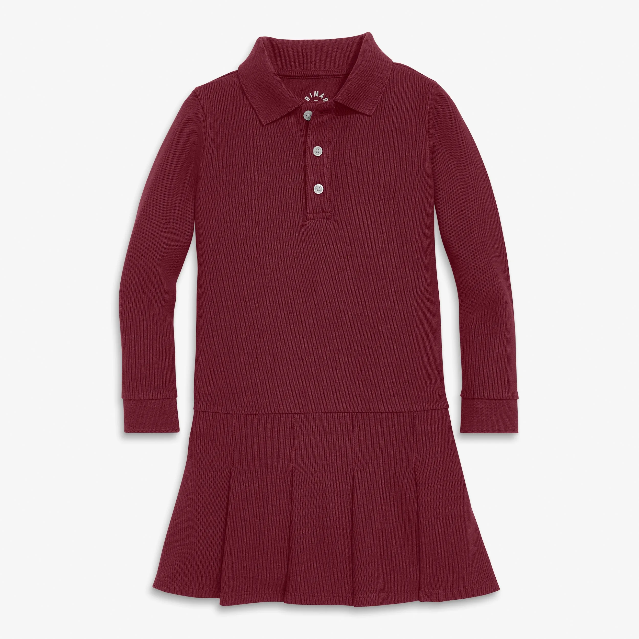 Long sleeve pique polo dress