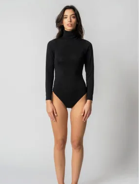 Lyocell Longsleeve Turtleneck Bodysuit | Black