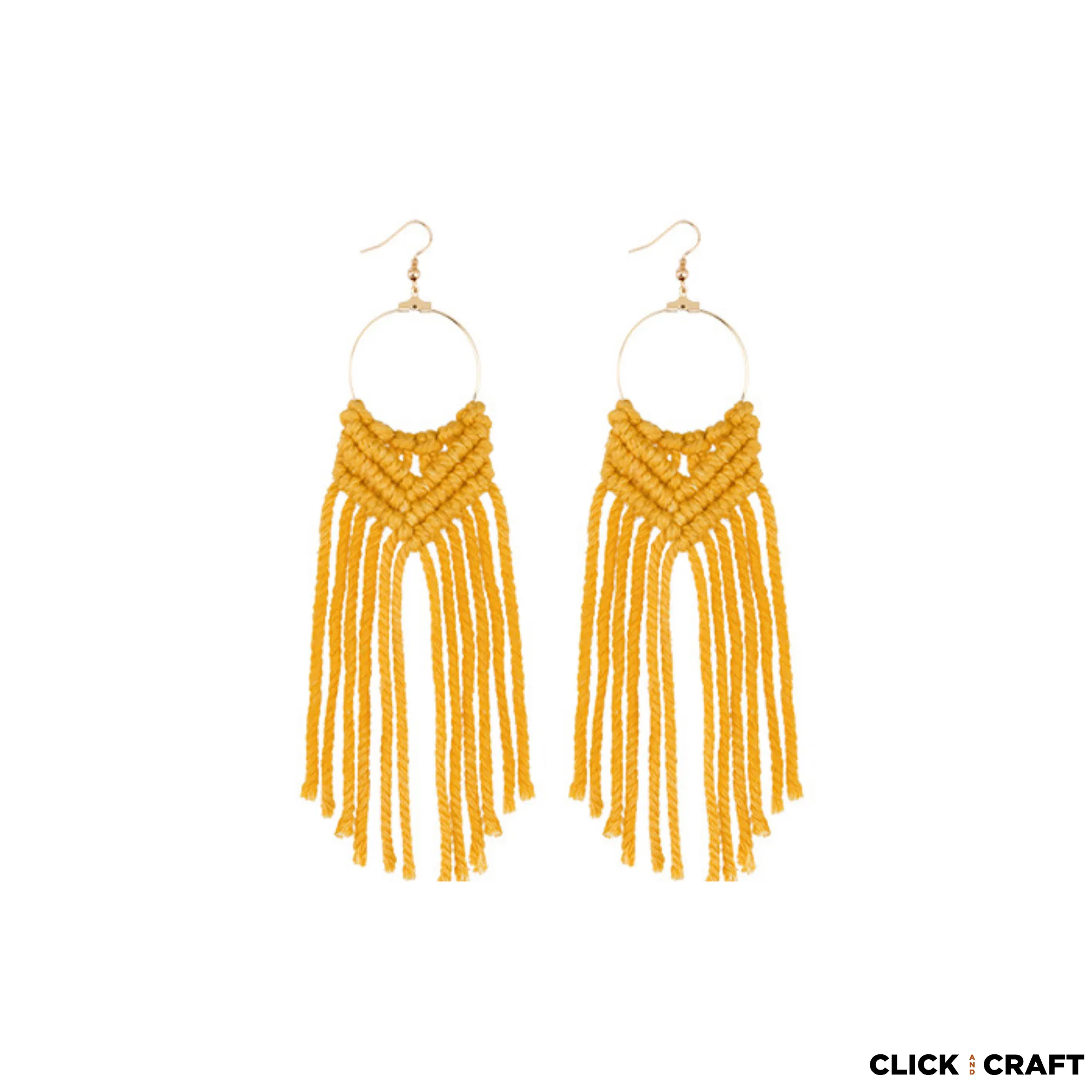 Macrame Hoop Earrings - Round Style