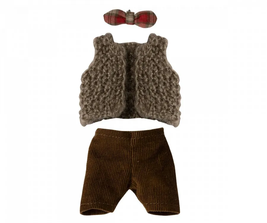 Maileg | Vest, Pants, & Bowtie for Grandpa Mouse