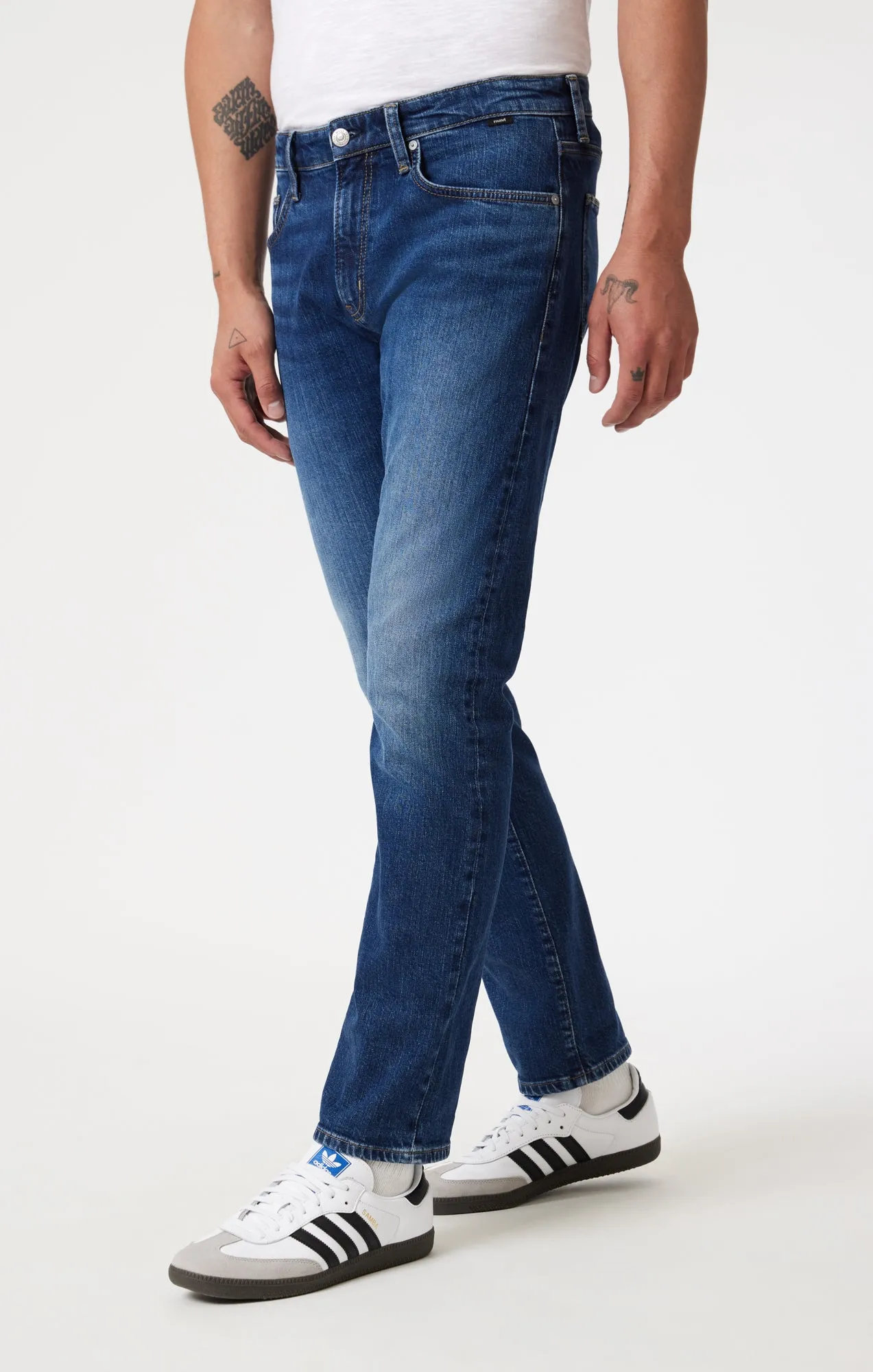 MARCUS SLIM STRAIGHT LEG IN MID BRUSHED SELVEDGE