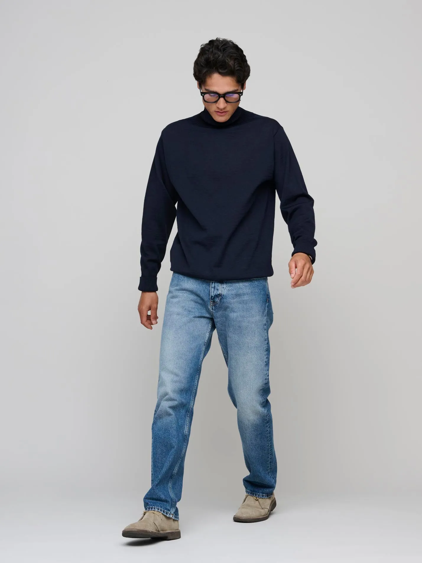 Marine Turtleneck, Navy Blue