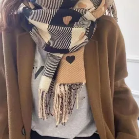 Melinda Checker and Heart Prink Scarf