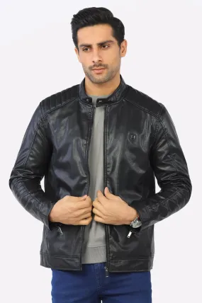 Mens Black Biker Leather Jacket