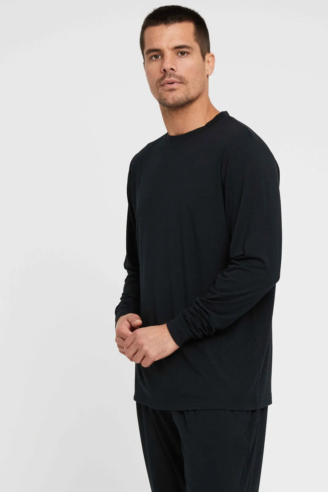 Men's Long Sleeve Crew Neck - Black