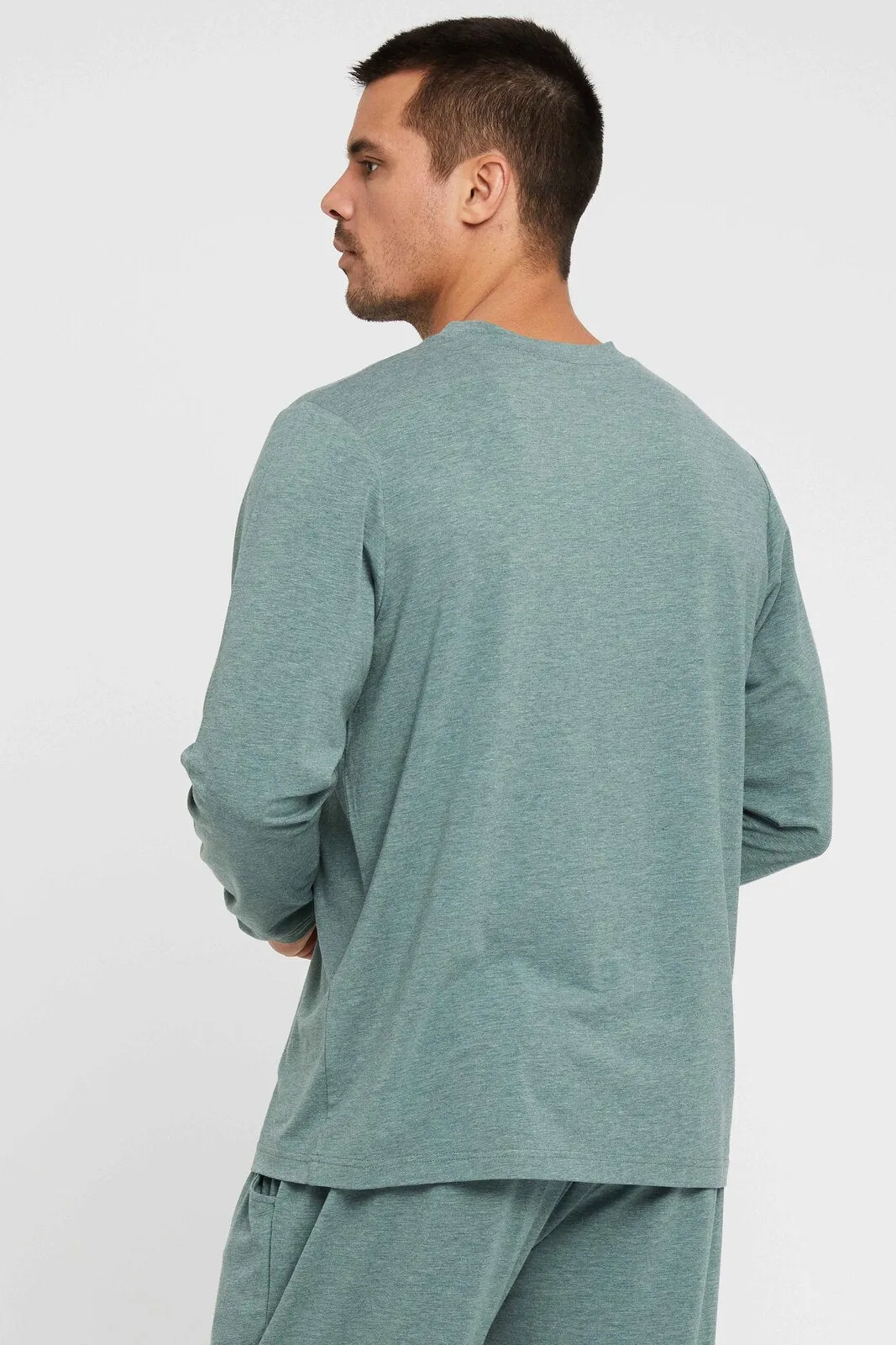 Men's Long Sleeve Crew Neck - Moss Green