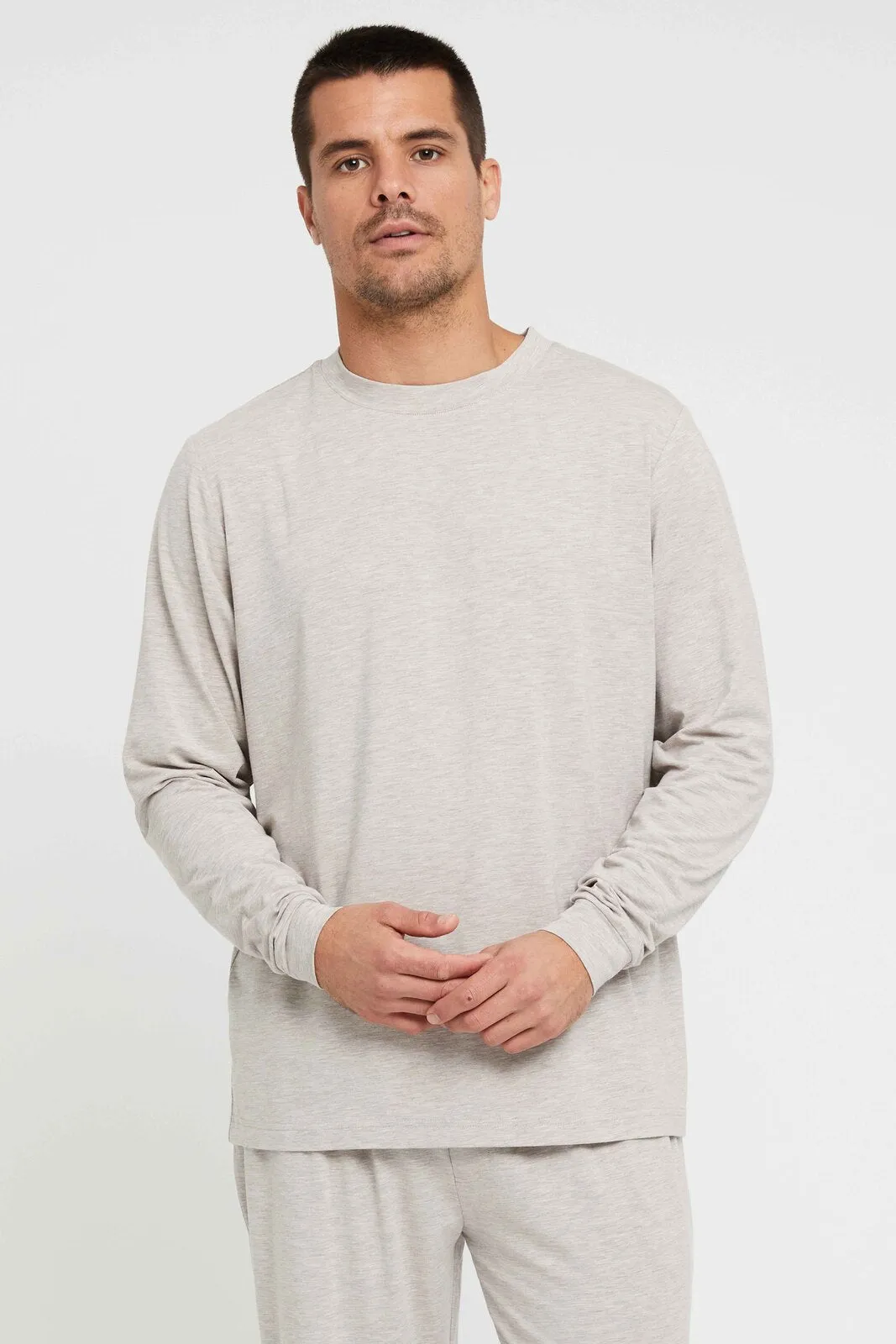 Men's Long Sleeve Crew Neck - Oatmeal