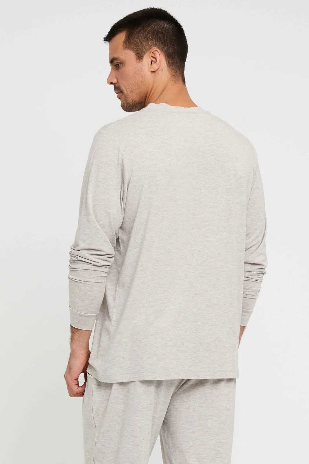 Men's Long Sleeve Crew Neck - Oatmeal