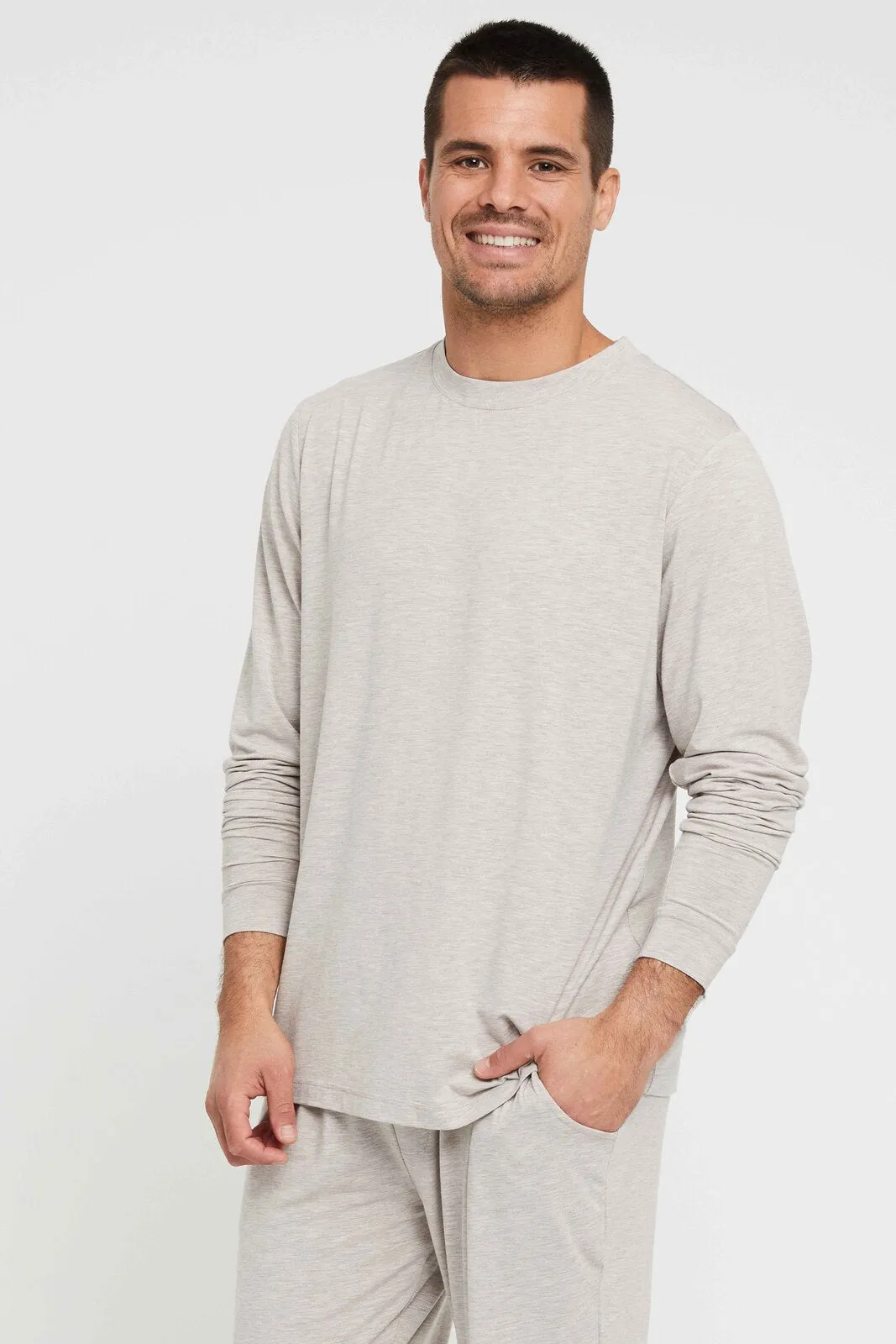 Men's Long Sleeve Crew Neck - Oatmeal