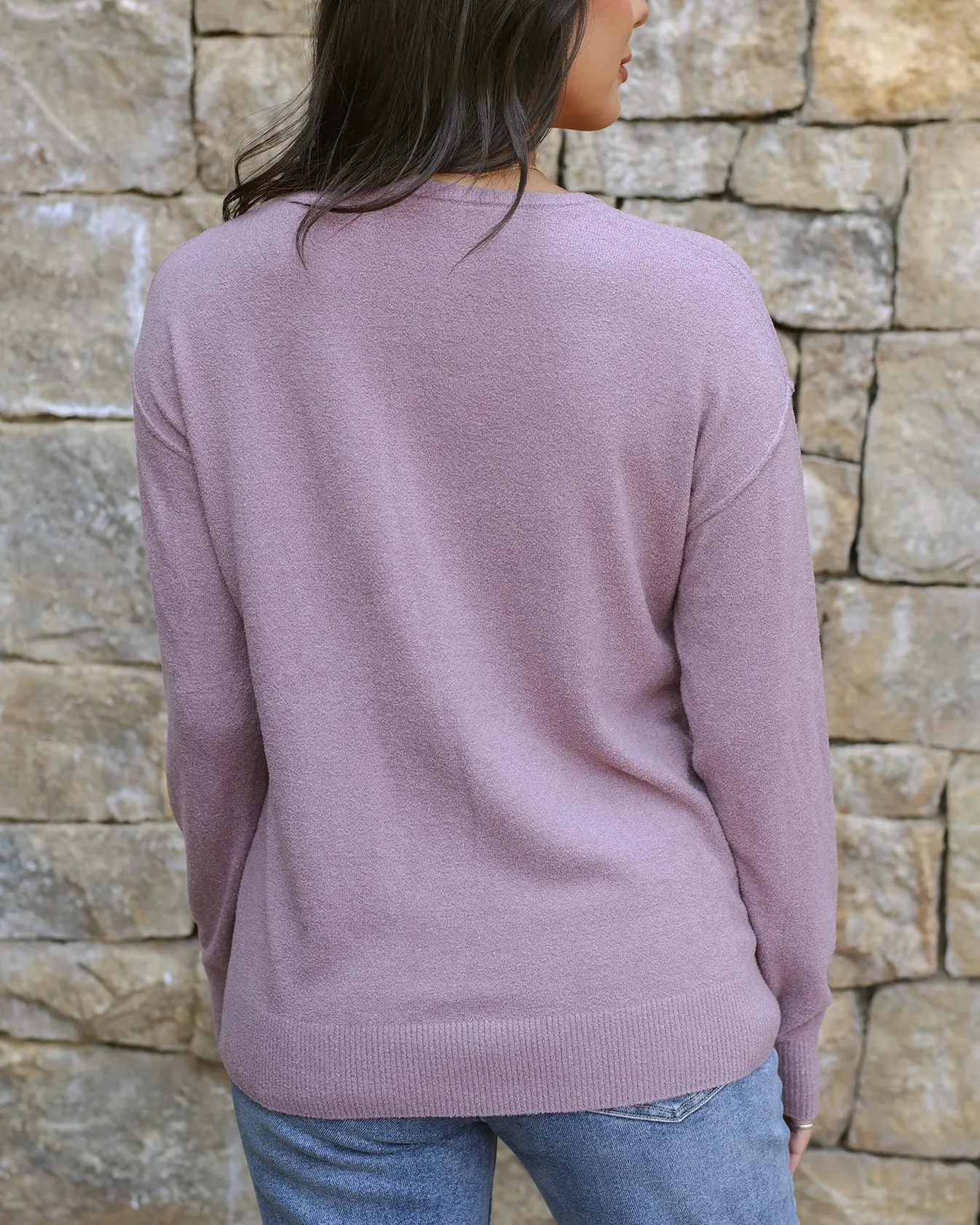 Micro Bambü Lightweight Sweater in Dusty Mauve by Grace & Lace (Ships in 1-2 Weeks)