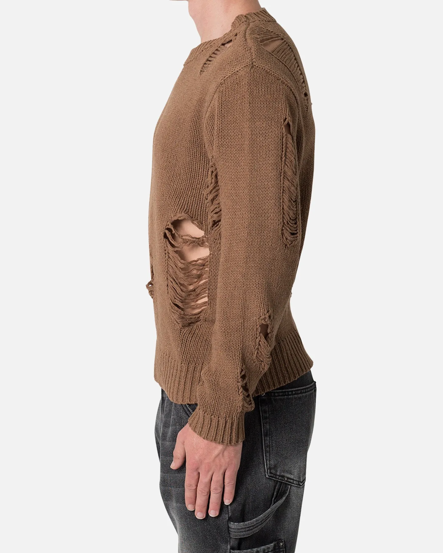 MNML Distressed Sweater Brown