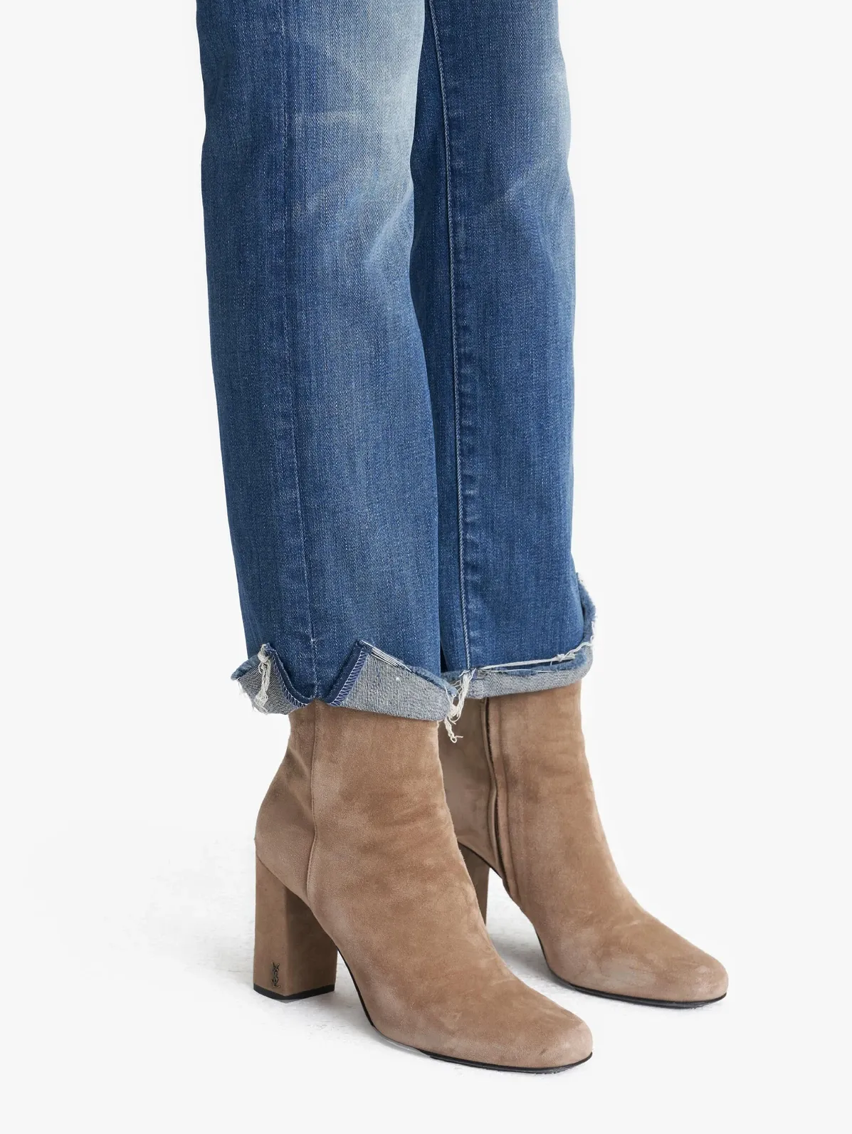 Mother Denim - High Waisted Rascal Ankle Slit Flip in Double Shot Espresso