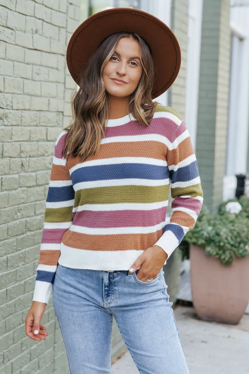 Multi Striped Crewneck Sweater - FINAL SALE