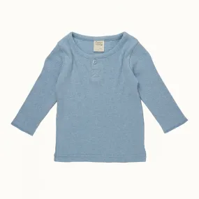 Nature Baby Rib Henley Tee - Pond Marle