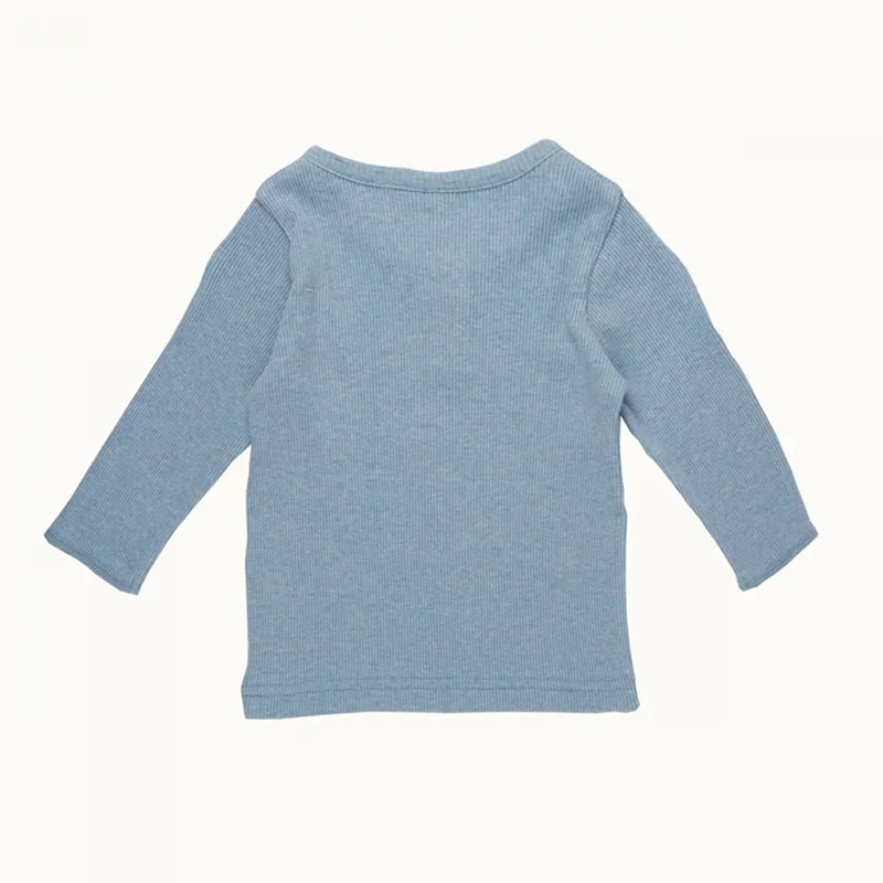 Nature Baby Rib Henley Tee - Pond Marle