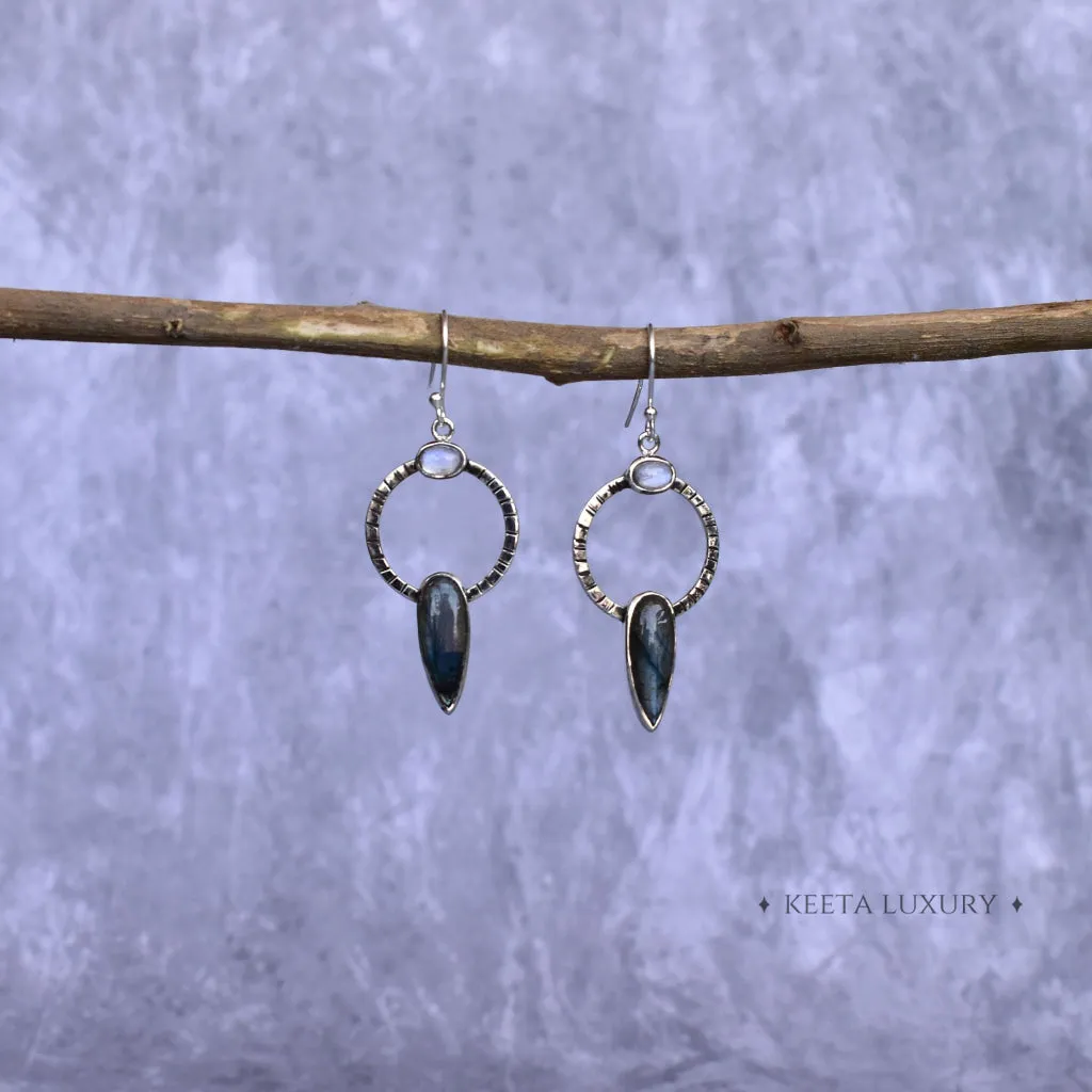 Nature Fusion - Moonstone & Labradorite Earrings