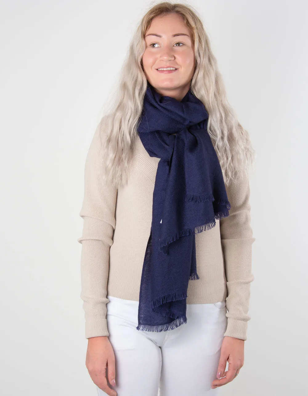 Navy Cashmere Scarf