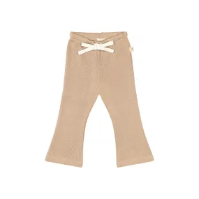 Pima Cotton Flared Pants-Biscotti