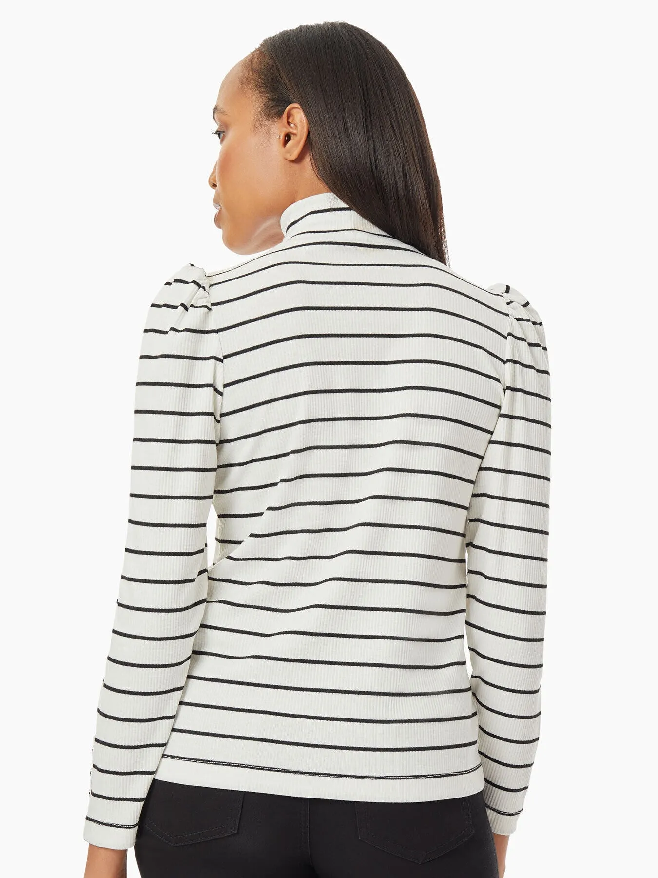 Pinstripe Turtleneck Knit Tunic