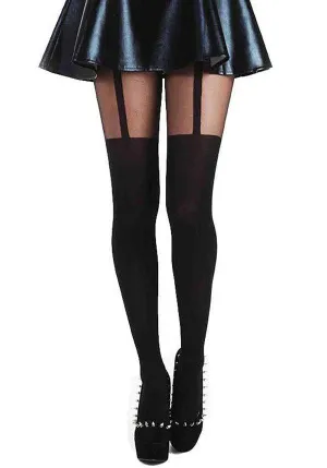 Plain Stripe | SUSPENDER TIGHTS