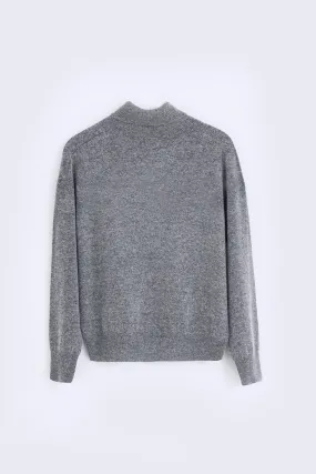 [POKOFOSCA] FW 24 RACCOON TURTLENECK KNIT (GRAY)