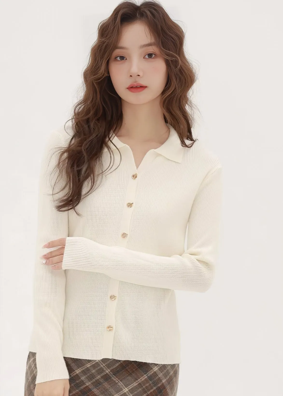 POLO NECK BUTTON SWEATER