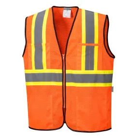 PORTWEST® US381 Frisco Mesh Contrast Safety Hi Vis Vest - ANSI Class 2