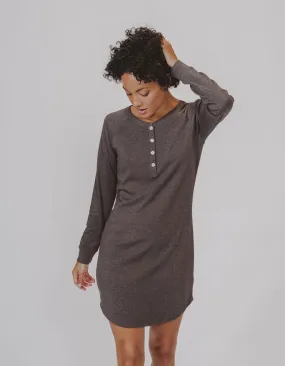 Puremeso Henley Dress in Charcoal