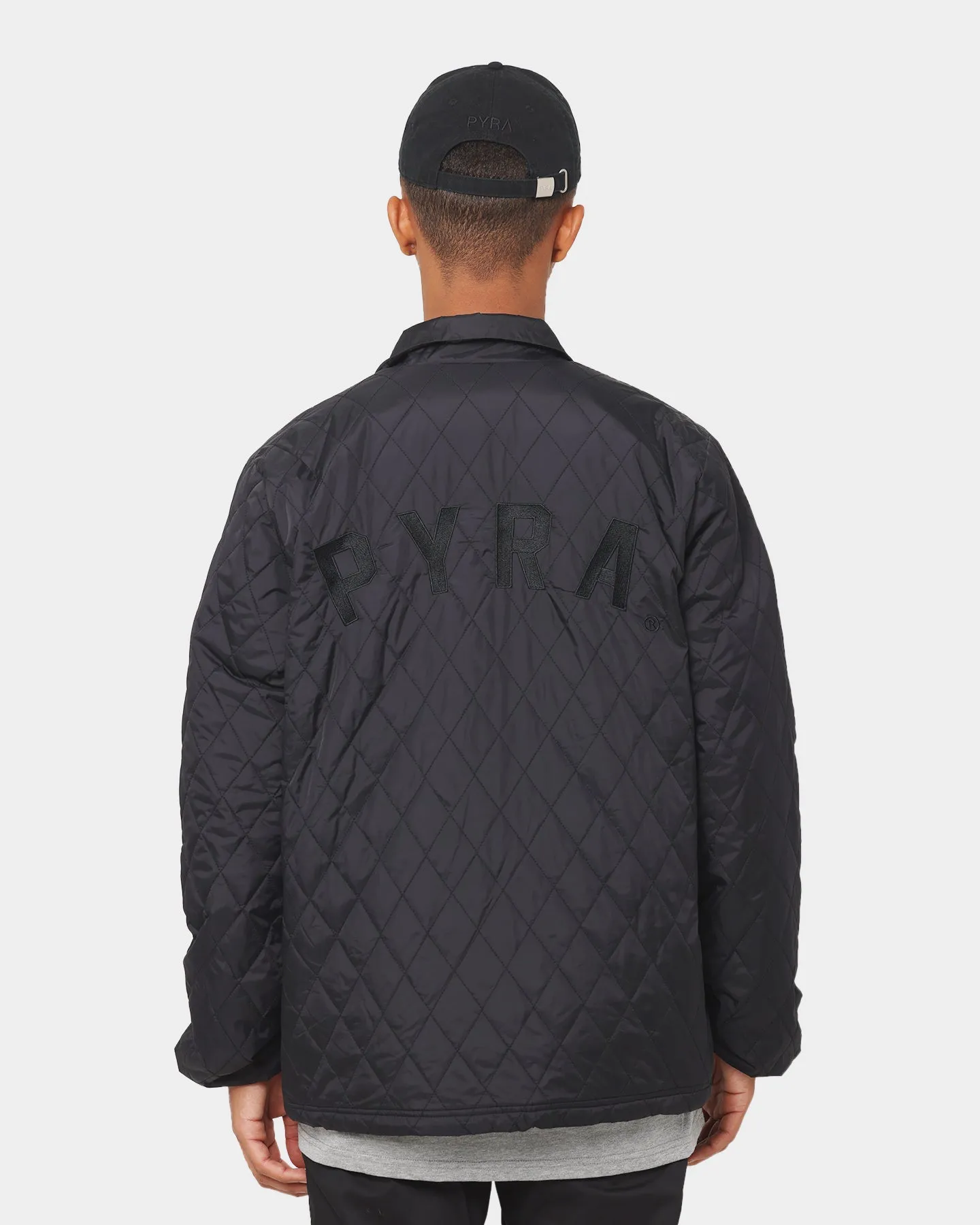 PYRA Quilted Coach Jacket Black