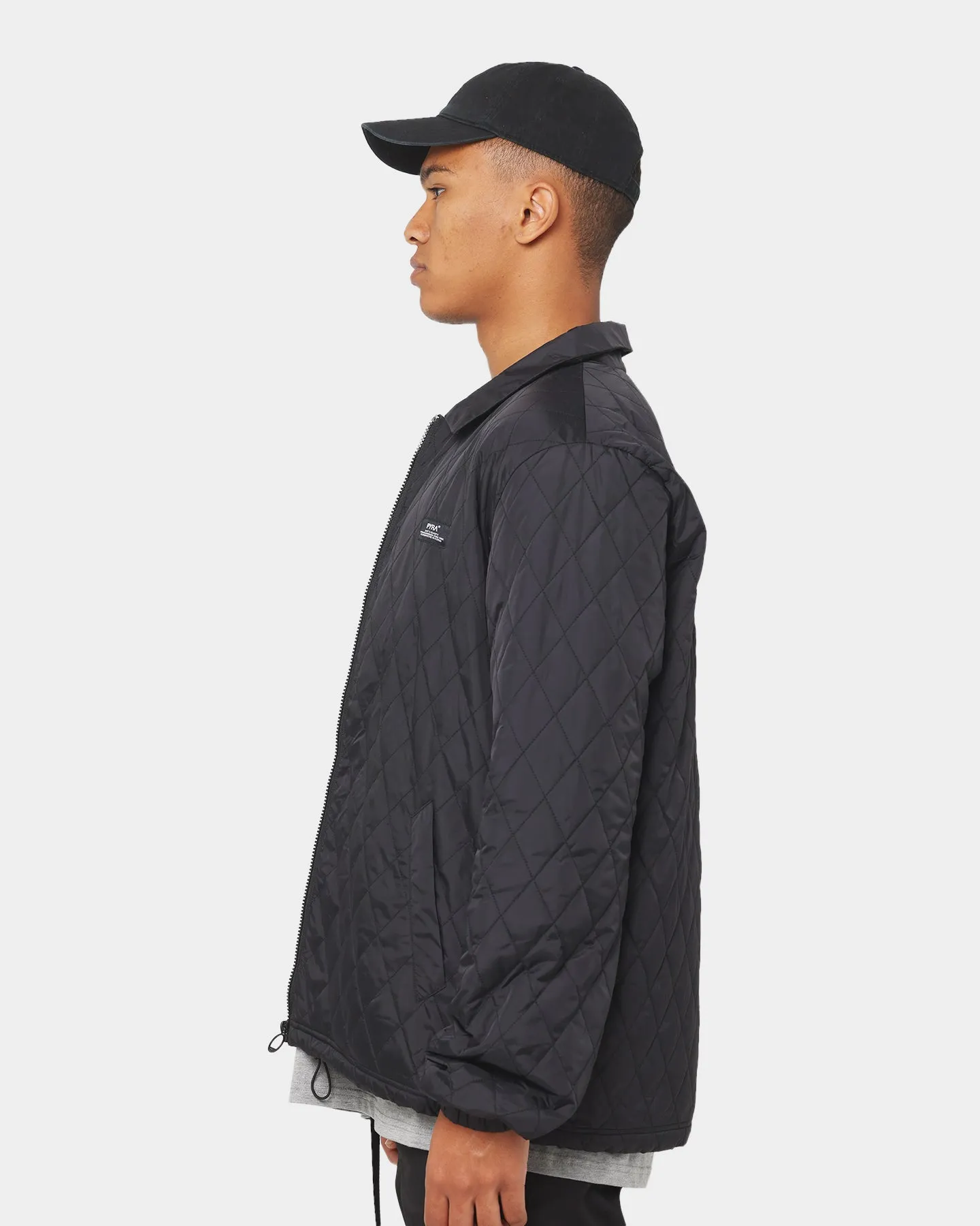 PYRA Quilted Coach Jacket Black