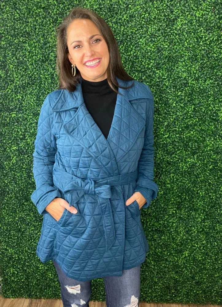 Quilted Jacket in Teal by Kori America