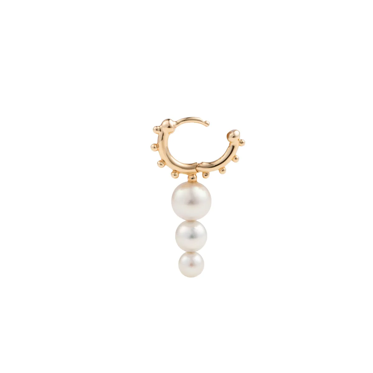 "Sea Anemone" Pearl Huggie Hoop Earring