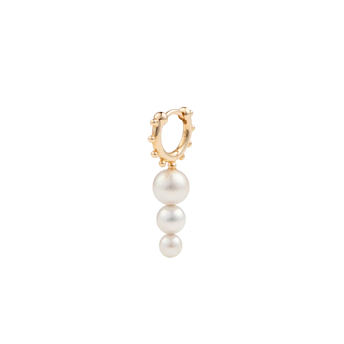 "Sea Anemone" Pearl Huggie Hoop Earring