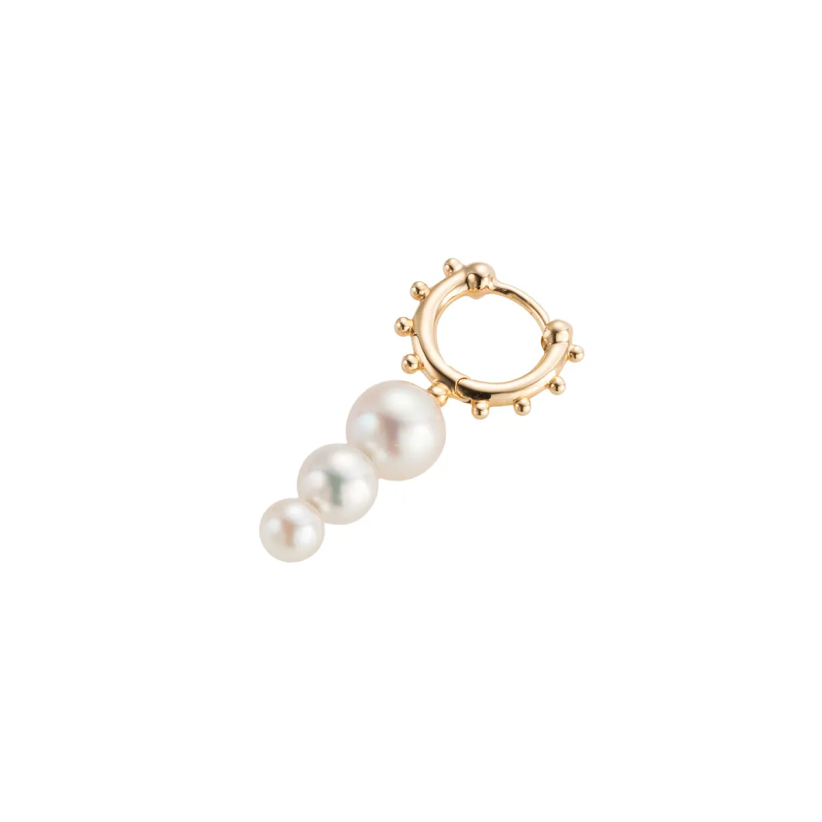 "Sea Anemone" Pearl Huggie Hoop Earring