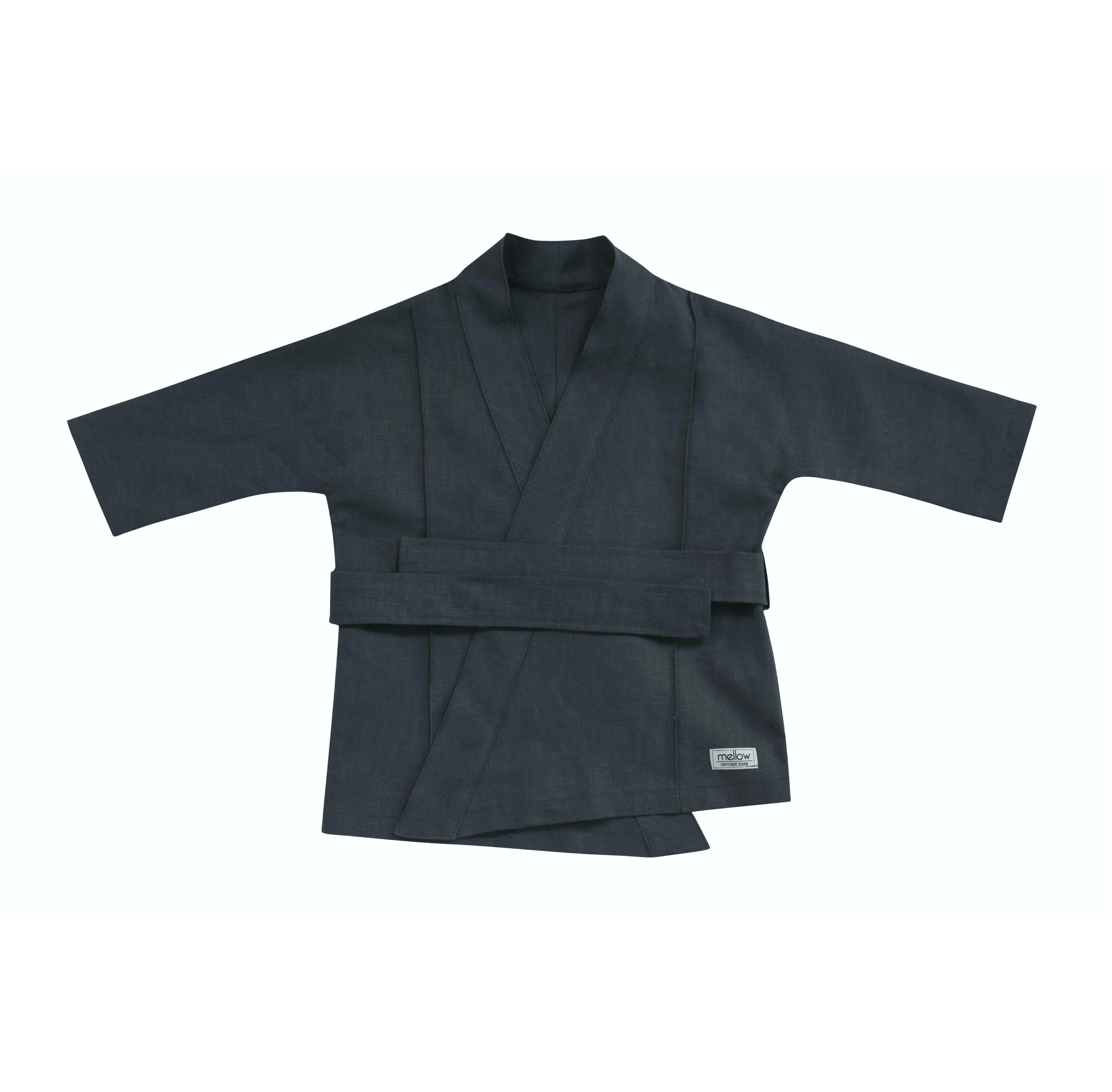 Ramie Baby/Kid Kimono - Charcoal