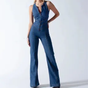 Retro Revival Denim Jumpsuit