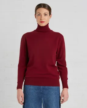 Ryan Roche Cashmere Turtleneck Sweater | Maroon