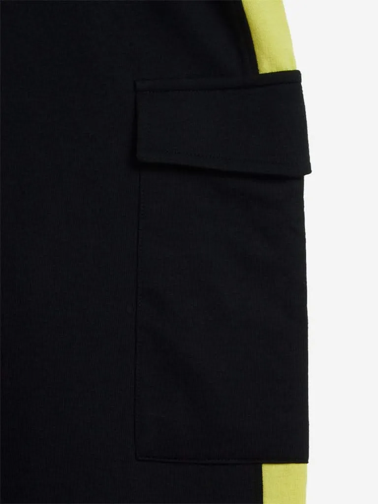 Sassy Soda Curves Black Cargo-Styled Joggers