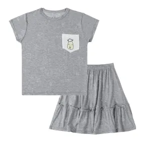 Short Sleeve Shirt Sweet Dreams Baa Baa Grey   Skirt Sweet Dreams Baa Baa Grey