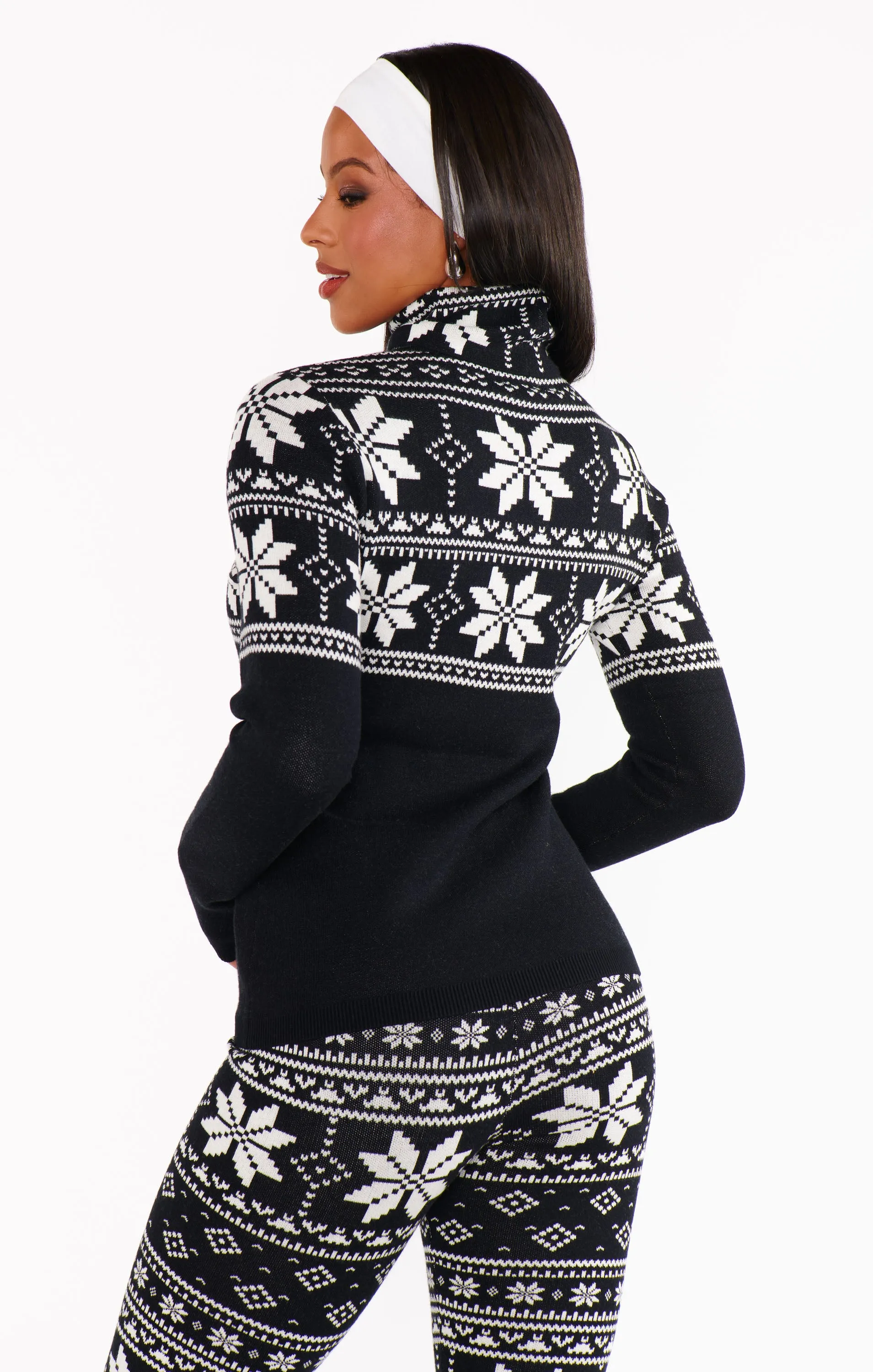 Ski Pullover ~ Black Fair Isle Knit