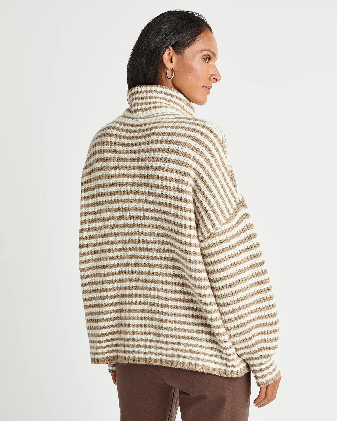 Splendid x Cella Jane Cashblend Striped Turtleneck Sweater