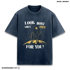 'Stargazing' Acid Wash Oversized T-shirt