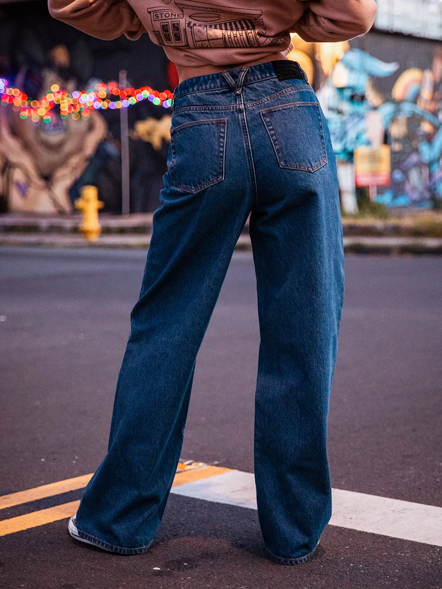 Stoned Boyfriend High Rise Jeans- Indigo Ridge Wash