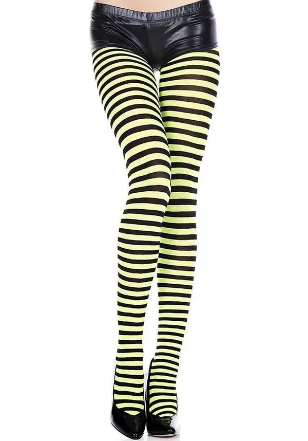 Striped [Black/Neon Green] | TIGHTS