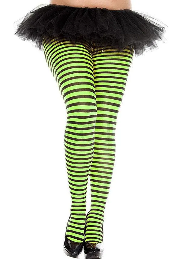 Striped [Black/Neon Green] | TIGHTS