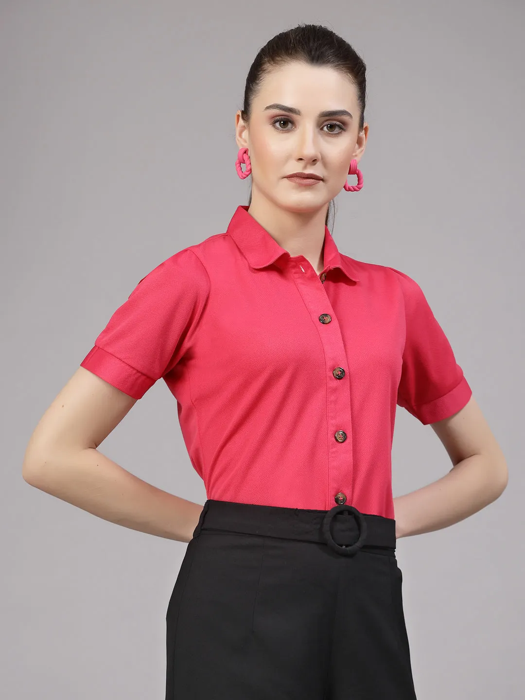 Style Quotient Women Casual Pink  Shirt