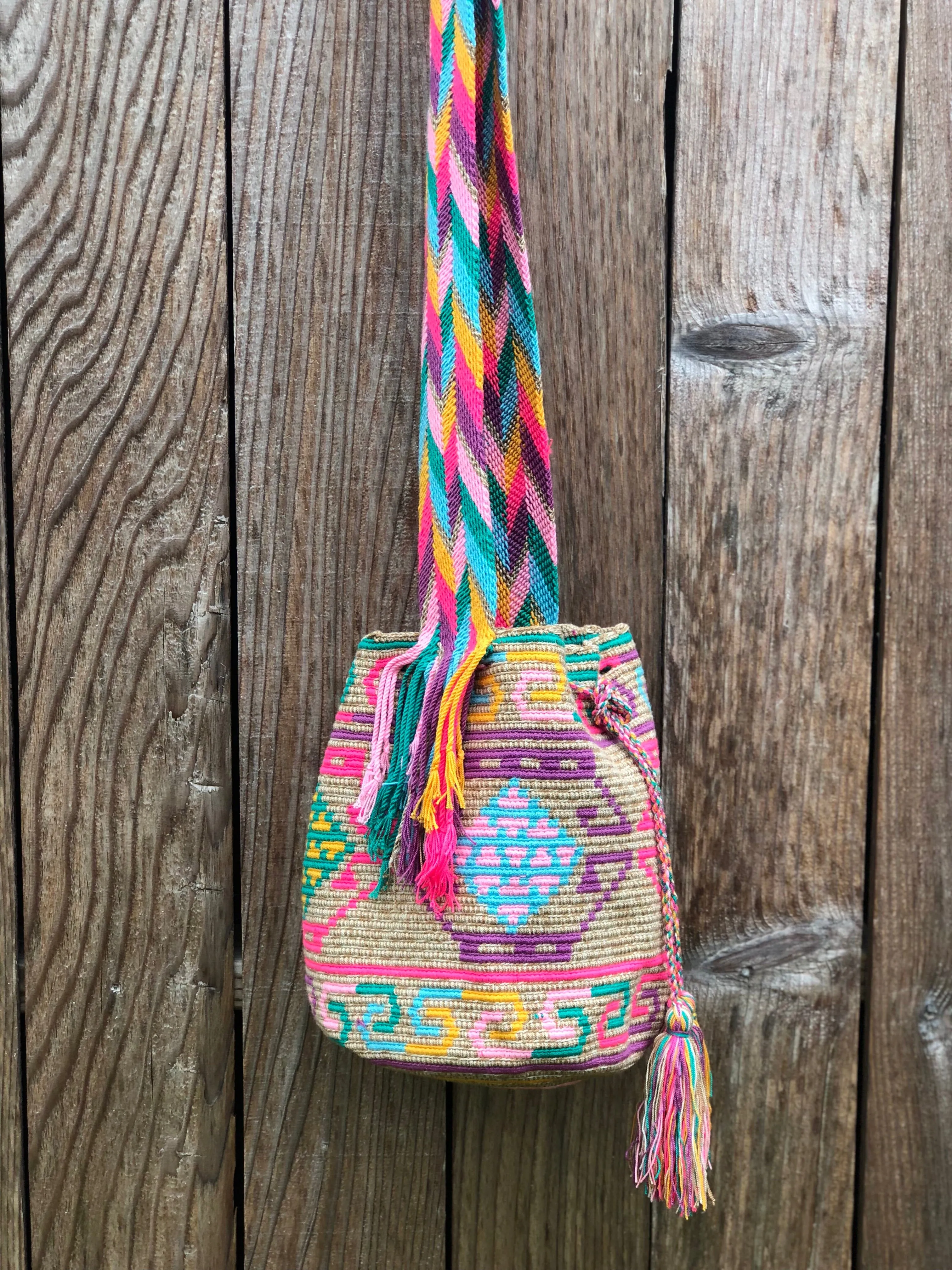 Summer Solstice Tribal Beach Bag | Crossbody Bucket Bag for summer